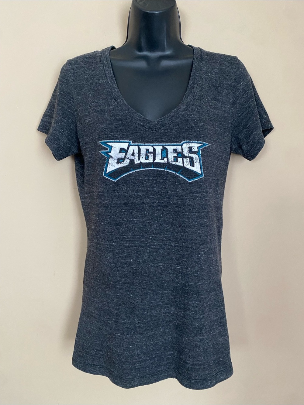 Eagles Women's Charcoal V-Neck Tee